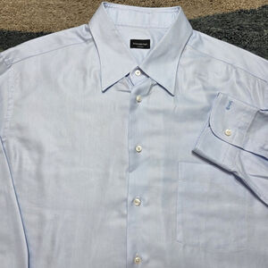 Ermenegildo Zegna Su Misura Light Blue Dress Shirt 100% Cotton XL